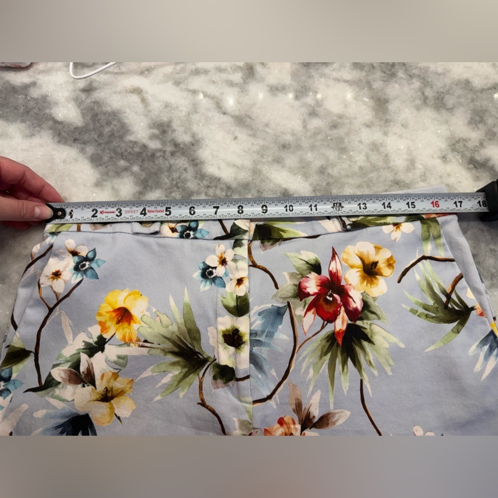 Zara Tropical Floral High Waisted Shorts 🌴 Resort Vacation Summer XL - Picture 5 of 5